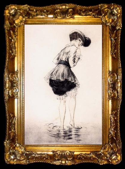 framed  Louis Lcart Playing in the water, ta009-2
